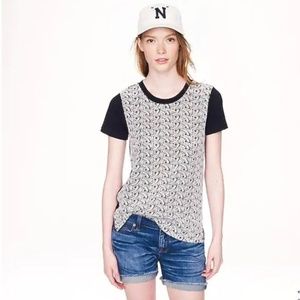 J. Crew Navy Paisley Eyelet Shirt